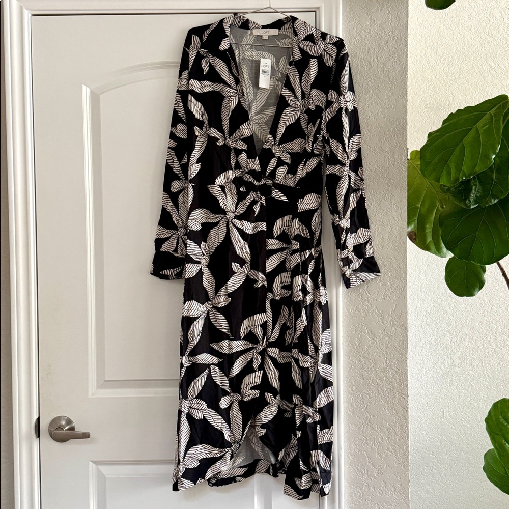 Ann Taylor LOFT Ribbon Wrap Shirtdress